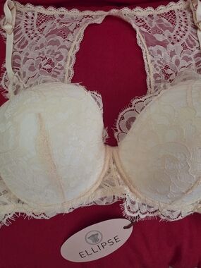 NWT Colombian, Women's Lace Push-Up Bra in Ivory Cream 38B